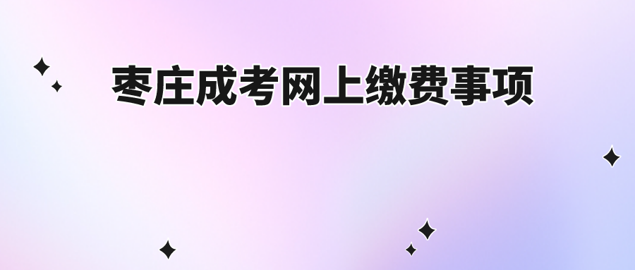 枣庄成考网上缴费事项