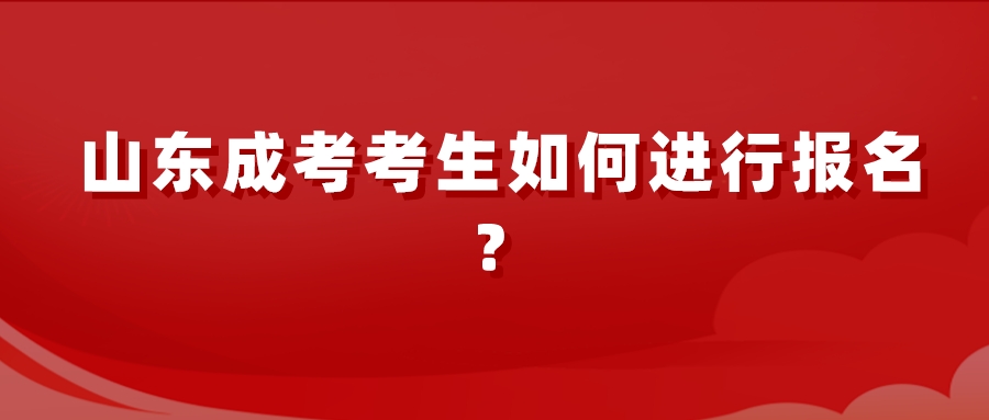 山东成考考生如何进行报名？