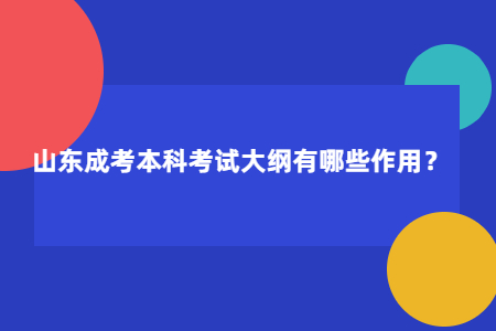 山东省成人高考本科考试大纲有哪些作用？(图1)