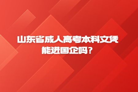 山东省成人高考本科文凭能进国企吗?(图1)