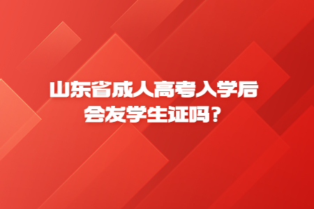 山东成高考入学后发学生证吗?