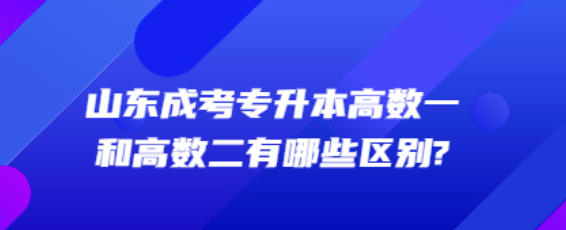 山东成考专升本高数一和高数二区别有哪些?