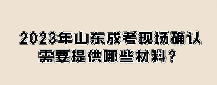 2023年山东成考现场确认需要提供哪些材料？