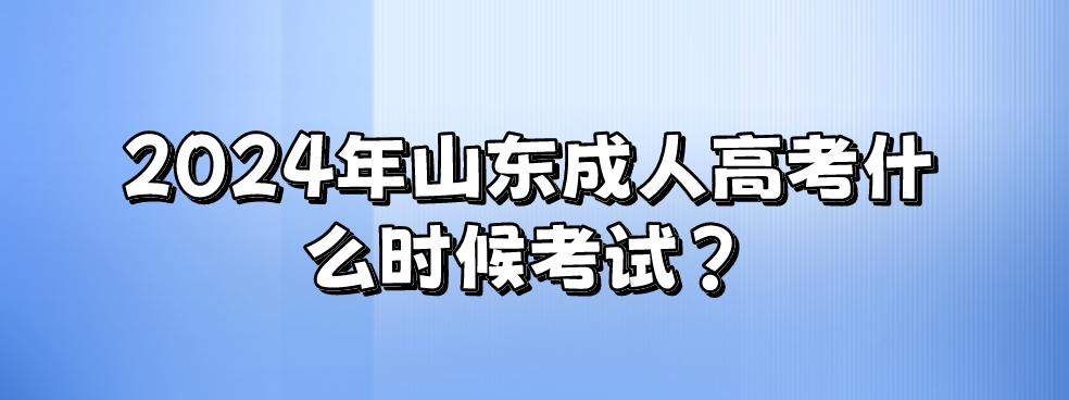 2024年山东成人高考什么时候考试？