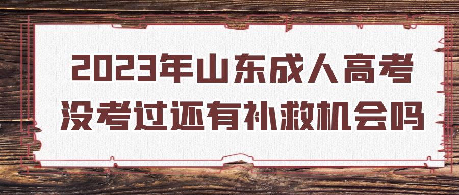 2023年山东成人高考没考过还有补救机会吗？