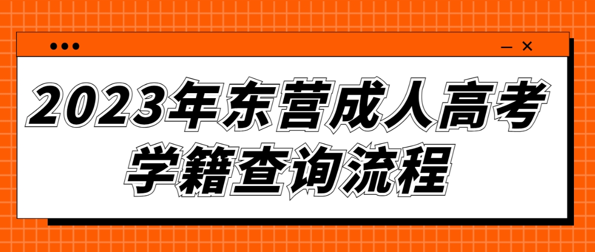 2023年东营成人高考学籍查询流程