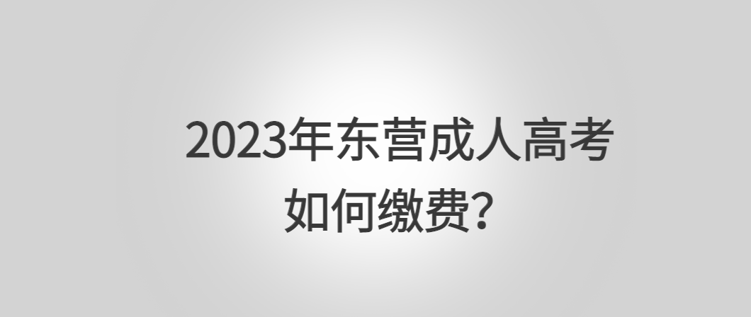 2023年东营成人高考如何缴费？(图1)