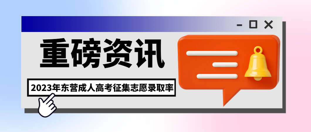 2023年东营成人高考征集志愿录取率