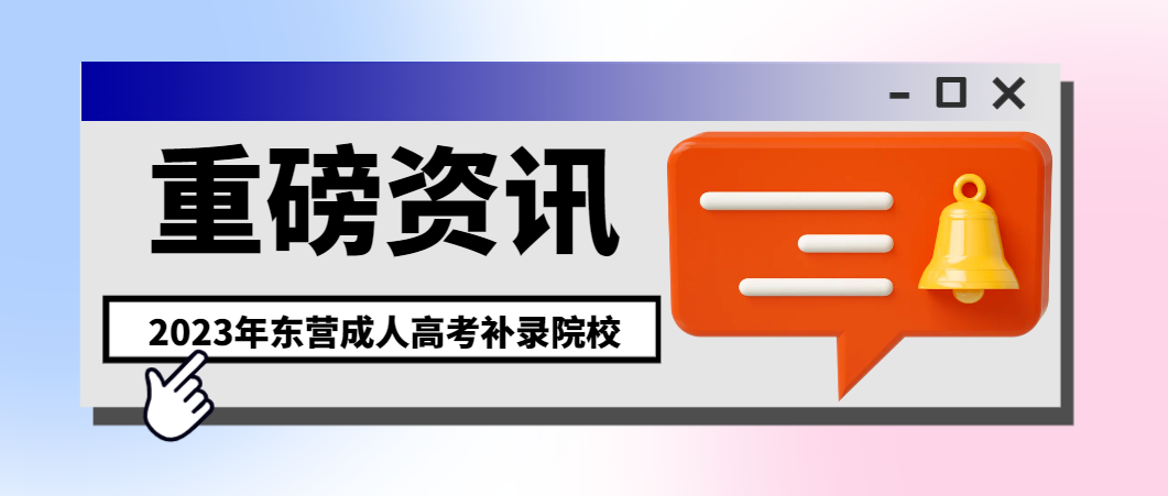 2023年东营成人高考补录院校