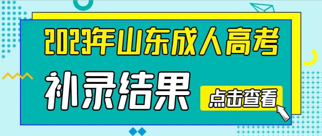 2023年山东成人高考补录结果