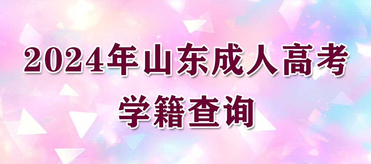 2024年山东成人高考学籍查询(图1)