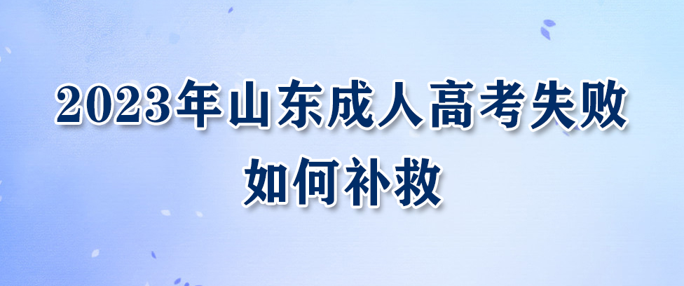 2023年山东成人高考失败如何补救