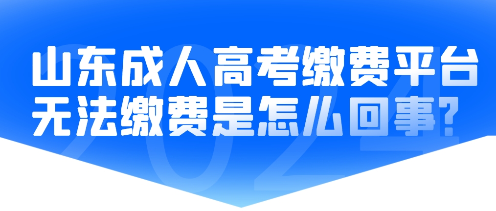 山东成人高考缴费平台无法缴费是怎么回事？