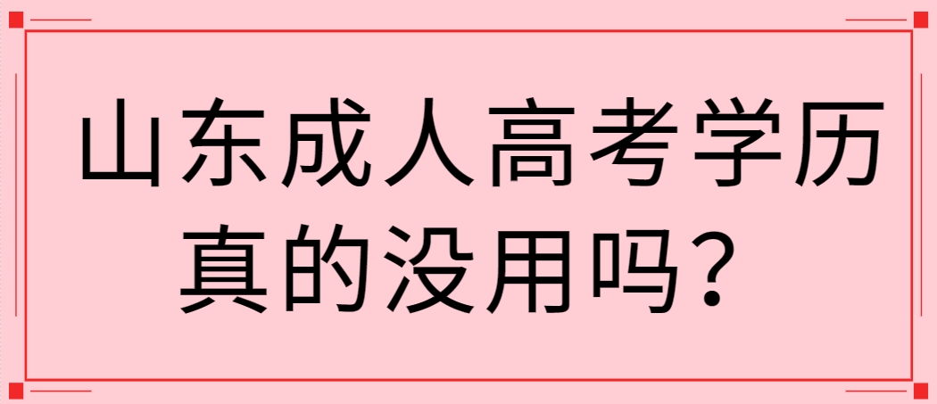 山东成人高考学历真的没用吗？(图1)