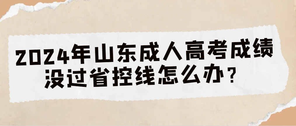 2024年山东成人高考成绩没过省控线怎么办？(图1)