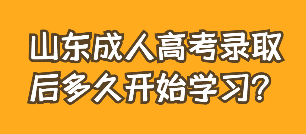 山东成人高考录取后多久开始学习？