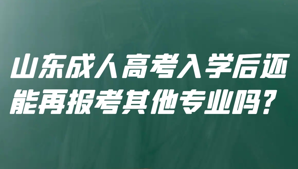 山东成人高考入学后还能再报考其他专业吗？