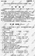 山东省成人高考2014年统一考试专升本大学语文真