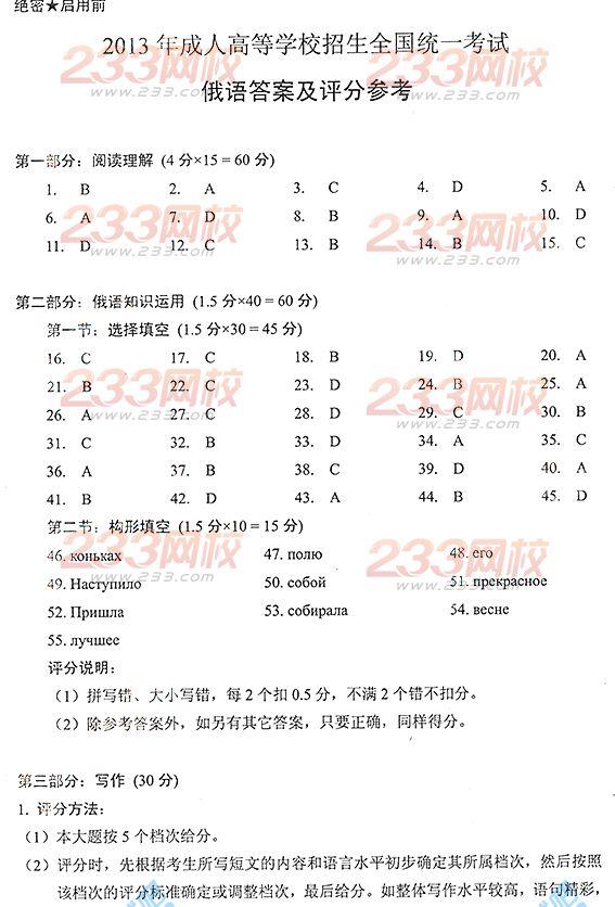 2013成考高起点俄语真题及答案（标准版）(图12)